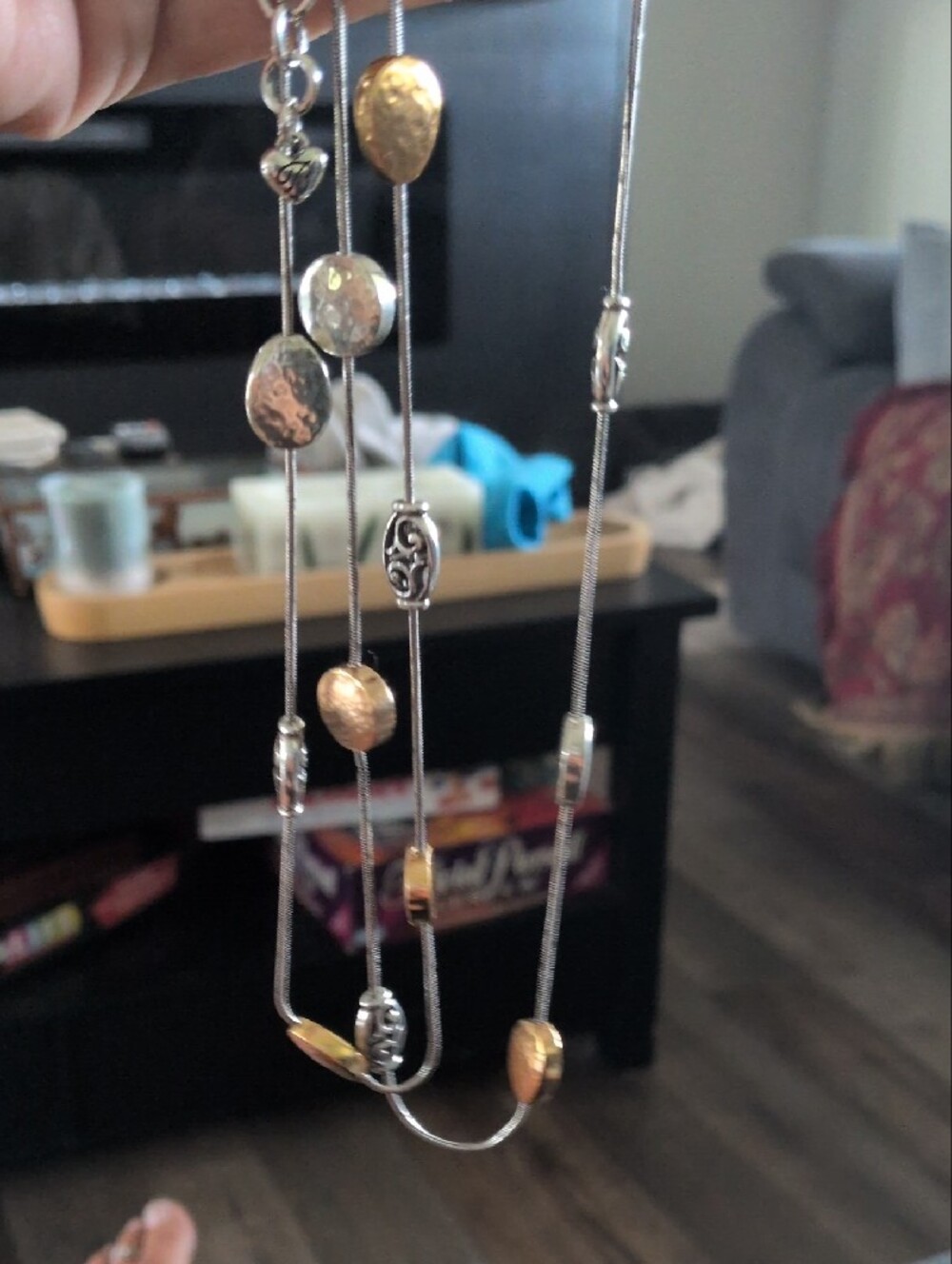 Brighton Silver Heart Charm Link Necklace